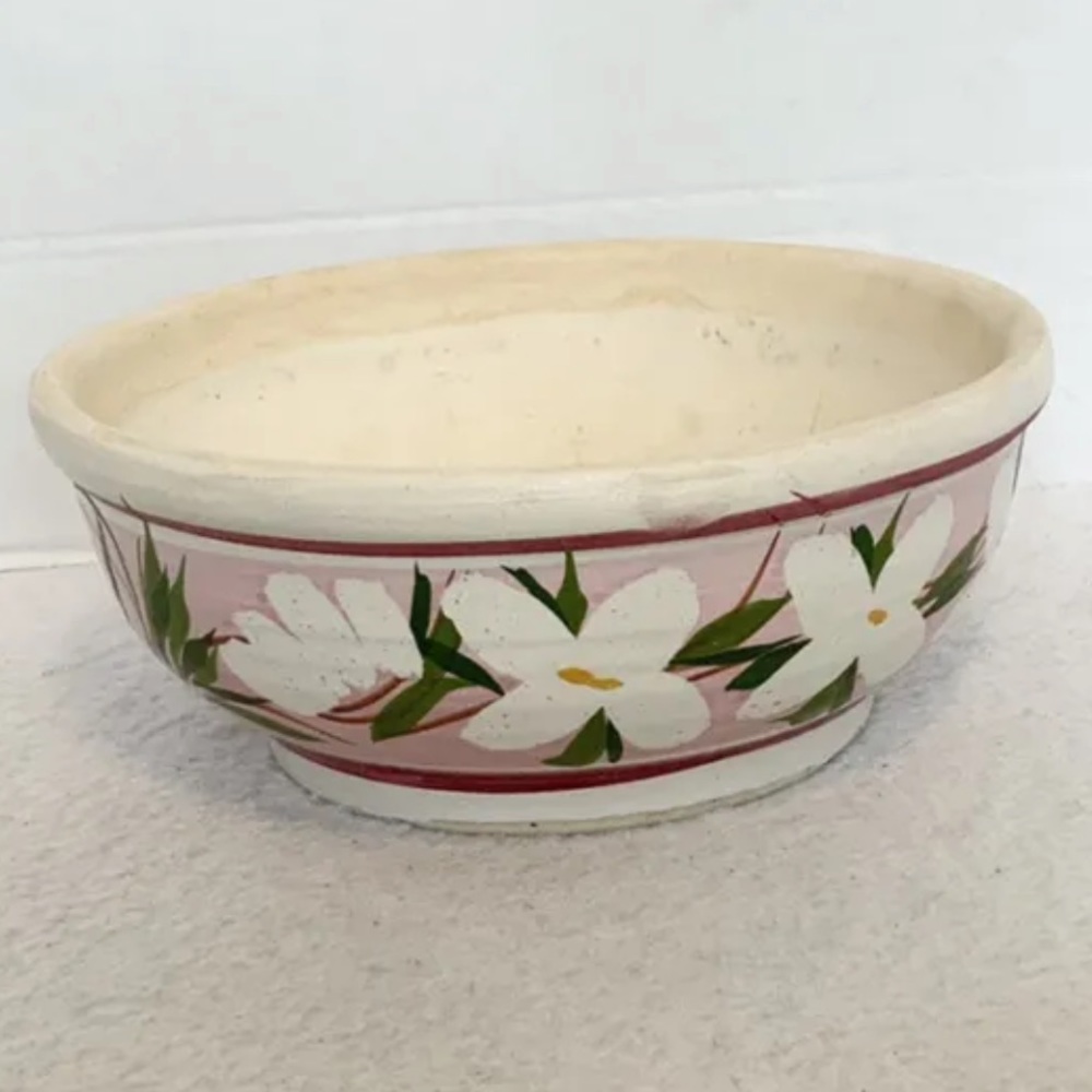 Lee’s Pottery Inc. California Floral Pottery Serving Bowl 8”